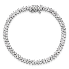 Sterling Shimmer Sterling Silver Rhodium-plated CZ 138 Stone 7 inch Bracelet QSH101-7
