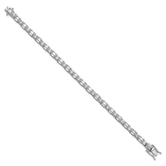 Sterling Shimmer Sterling Silver Rhodium-plated CZ 59 Stone 7.25 inch Bracelet QSH124-7.25