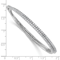 Sterling Shimmer Sterling Silver Rhodium-plated 1.75mm CZ 192 Stone Wrap Bracelet QSH126