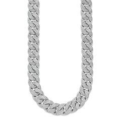 Sterling Shimmer Sterling Silver Rhodium-plated CZ 1564 Stone Curb Link 22 inch NecklaceQSH129