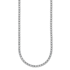 Sterling Shimmer Sterling Silver Rhodium-plated Bezel Set 2.5mm CZ 125 Stone 20 inch NecklaceQSH176