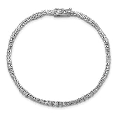 Sterling Shimmer Sterling Silver Rhodium-plated CZ 79 Stone 7 inch Bracelet QSH179-7