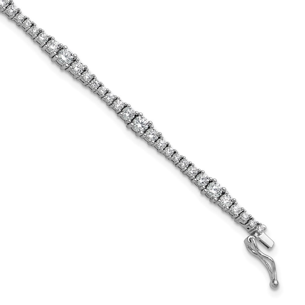 Sterling Shimmer Sterling Silver Rhodium-plated CZ 79 Stone 7 inch Bracelet QSH179-7