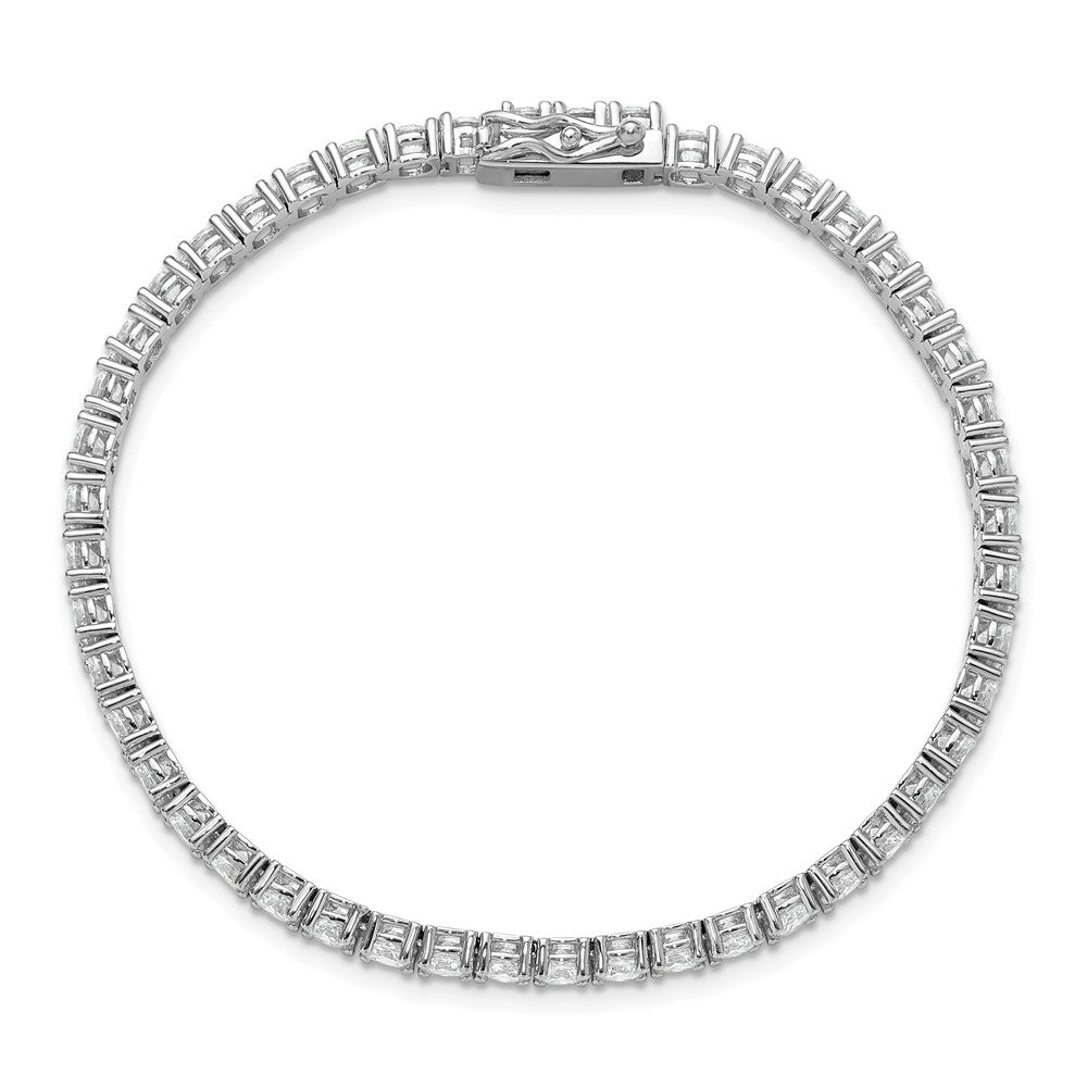 Sterling Shimmer Sterling Silver Rhodium-plated 3.5mm CZ 48 Stone 7 inch Bracelet QSH181-7