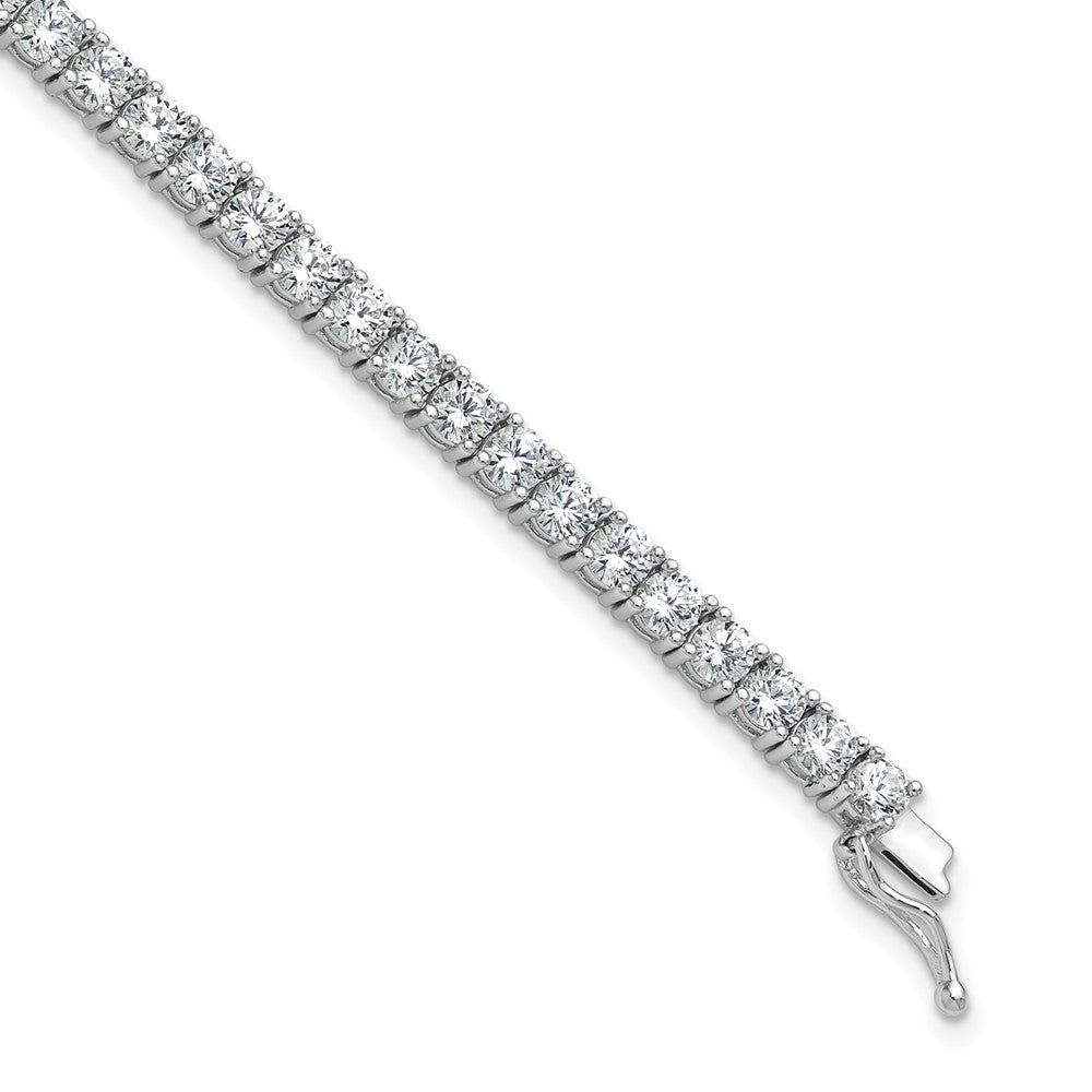 Sterling Shimmer Sterling Silver Rhodium-plated 3.5mm CZ 48 Stone 7 inch Bracelet QSH181-7