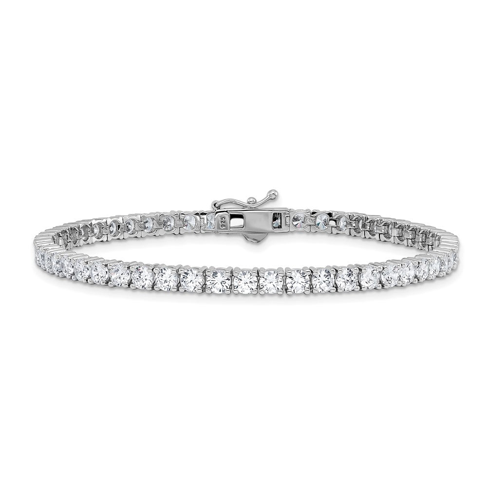 Sterling Shimmer Sterling Silver Rhodium-plated 3.5mm CZ 54 Stone 8 inch Bracelet QSH181-8