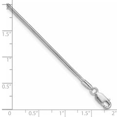 Sterling Silver Rhodium-plated 1.5mm Snake Chain QSN045R-8