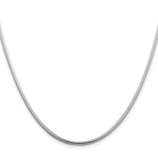 Sterling Silver Rhodium-plated 2mm Snake ChainQSN060R