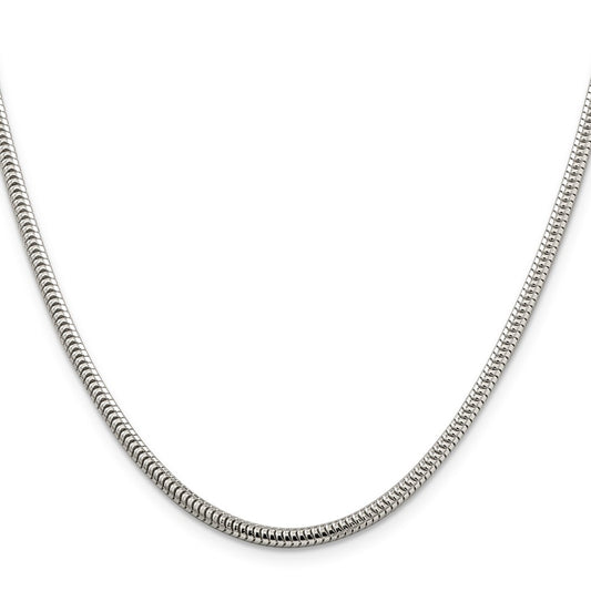 Sterling Silver 3mm Round Snake ChainQSNL080
