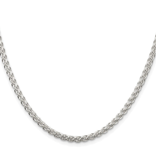 Sterling Silver Rhodium-plated 3mm Round Spiga ChainQSP080R