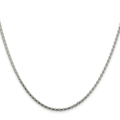 Sterling Silver Rhodium-plated 2.15mm Diamond-cut Round Spiga ChainQSR060R