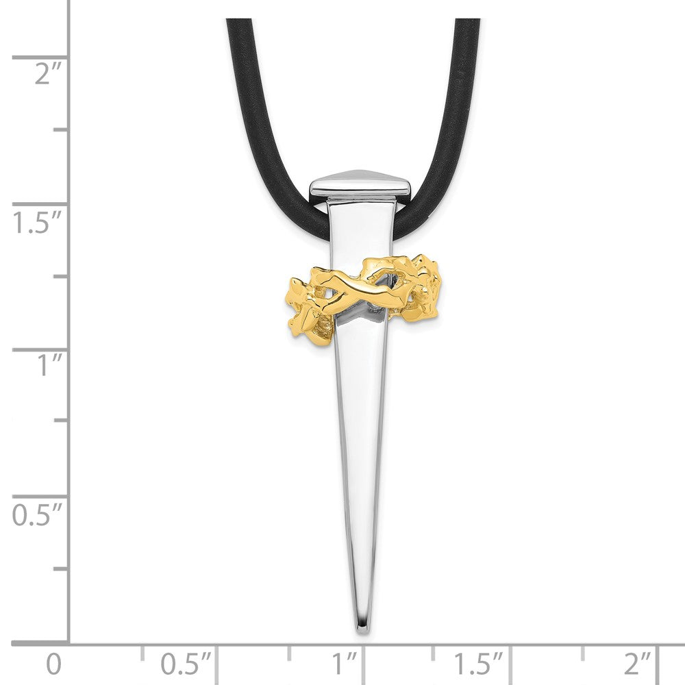 Sentimental Expressions Sterling Silver Gold-plated No Greater Love Nail 16 Inch Necklace QSX113