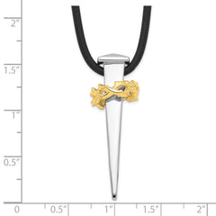 Sentimental Expressions Sterling Silver Gold-plated No Greater Love Nail 16 Inch Necklace QSX113