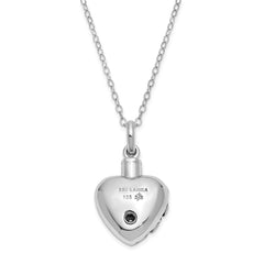 Sentimental Expressions Sterling Silver Antiqued Heart Remembrance Ash Holder 18 Inch Necklace QSX173