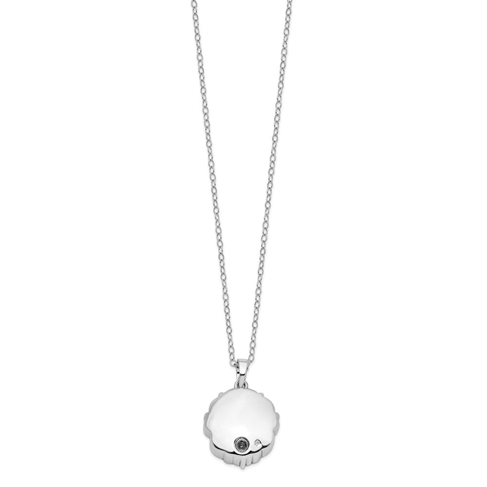 Sentimental Expressions Sterling Silver Rhodium-plated Antiqued Circle Remembrance Ash Holder 18 Inch Necklace QSX175