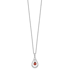 Sentimental Expressions Sterling Silver Rhodium-plated Jan. CZ Stone Never Forget Tear 18in Birthstone Necklace QSX180