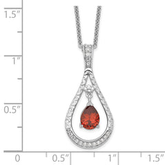 Sentimental Expressions Sterling Silver Rhodium-plated Jan. CZ Stone Never Forget Tear 18in Birthstone Necklace QSX180