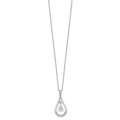 Sentimental Expressions Sterling Silver Rhodium-plated April CZ Stone Never Forget Tear 18in Birthstone Necklace QSX183
