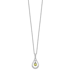 Sentimental Expressions Sterling Silver Rhodium-plated Aug. CZ Stone Never Forget Tear 18in Birthstone Necklace QSX187