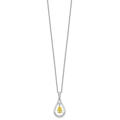 Sentimental Expressions Sterling Silver Rhodium-plated Nov. CZ Stone Never Forget Tear 18 Inch Birthstone Necklace QSX190