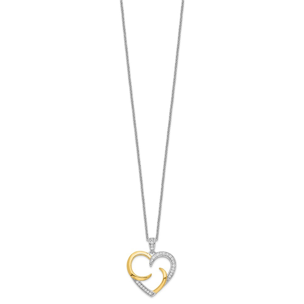 Sentimental Expressions Sterling Silver Gold-plated The Arms of Love 18in Heart Necklace QSX198