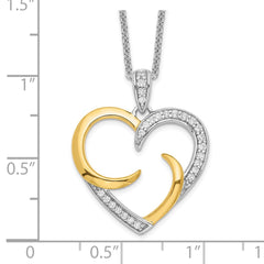 Sentimental Expressions Sterling Silver Gold-plated The Arms of Love 18in Heart Necklace QSX198