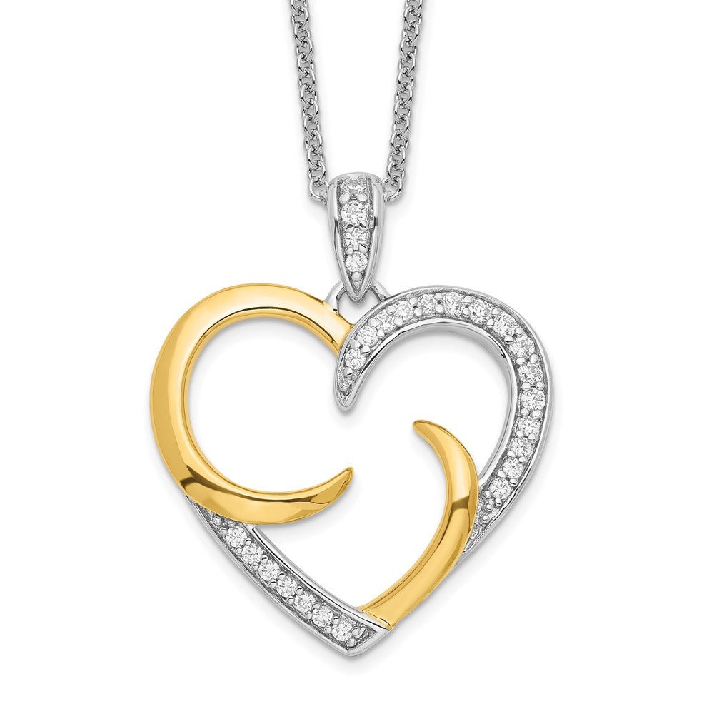 Sentimental Expressions Sterling Silver Gold-plated The Arms of Love 18in Heart Necklace QSX198