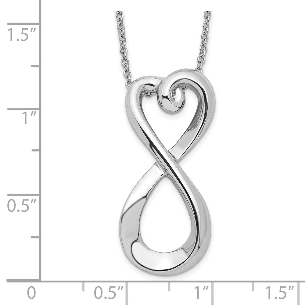 Sentimental Expressions Sterling Silver Rhodium-plated Polished Infinite Love 18in Necklace QSX204