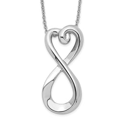 Sentimental Expressions Sterling Silver Rhodium-plated Polished Infinite Love 18in Necklace QSX204