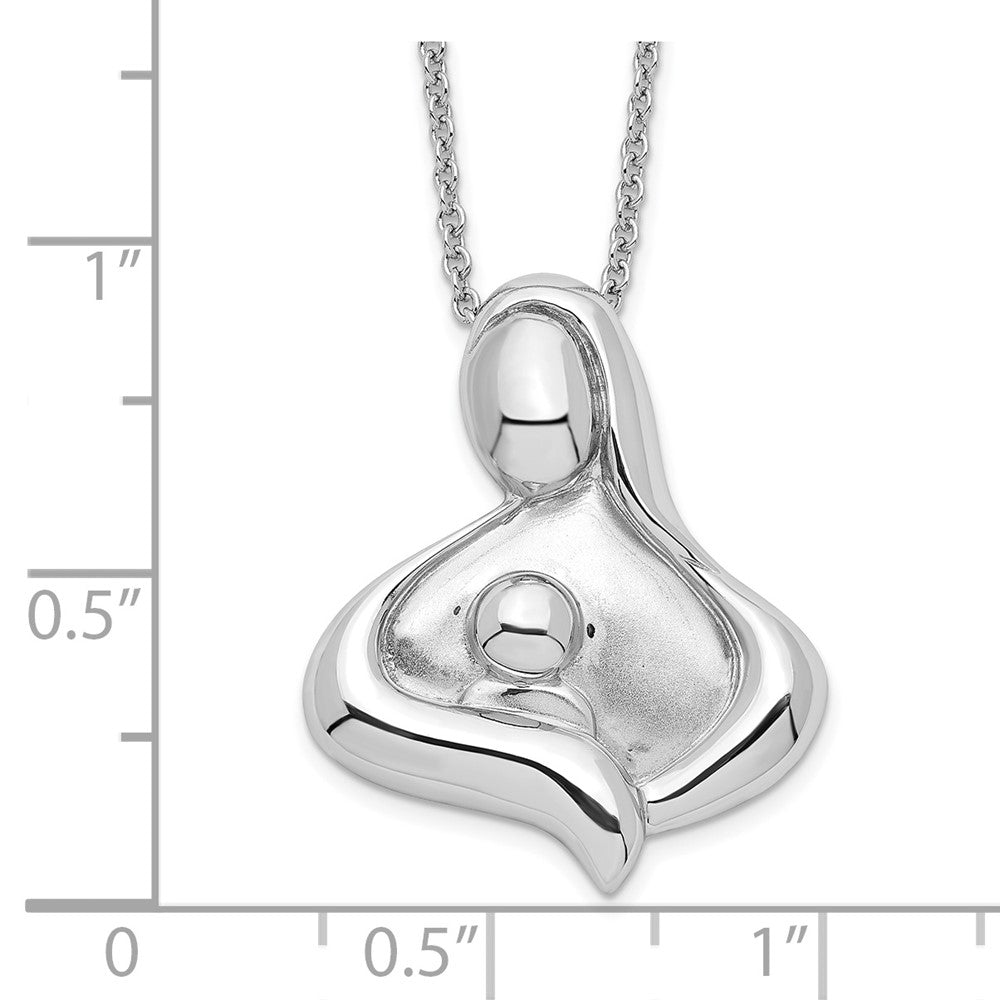 Sentimental Expressions Sterling Silver Rhodium-plated Polished Maternal Bond 18in Necklace QSX232