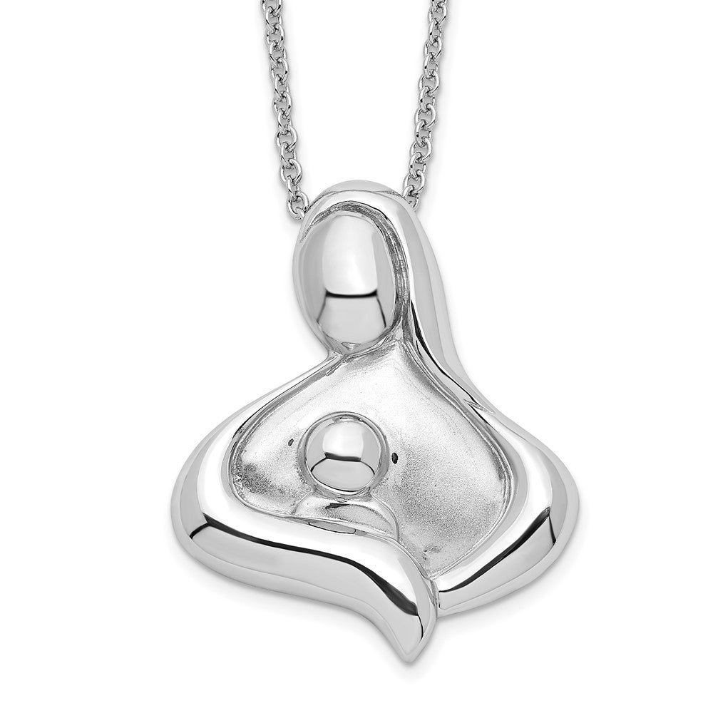 Sentimental Expressions Sterling Silver Rhodium-plated Polished Maternal Bond 18in Necklace QSX232