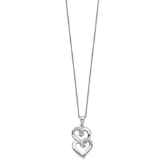 Sentimental Expressions Sterling Silver Rhodium-plated CZ To My Sister 18in Heart Necklace QSX234