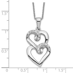 Sentimental Expressions Sterling Silver Rhodium-plated CZ To My Sister 18in Heart Necklace QSX234