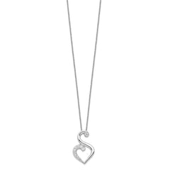 Sentimental Expressions Sterling Silver Rhodium-plated CZ Journey of Friendship 18in Necklace QSX237