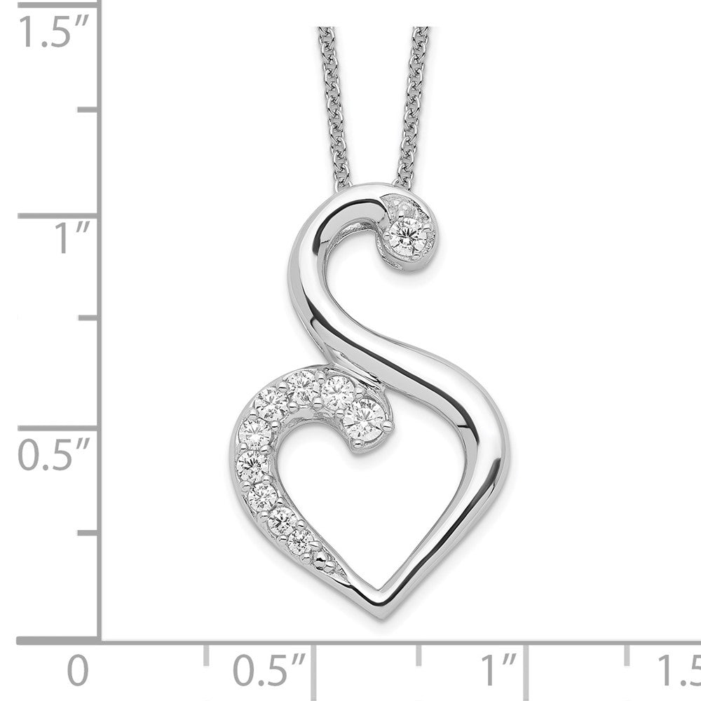 Sentimental Expressions Sterling Silver Rhodium-plated CZ Journey of Friendship 18in Necklace QSX237
