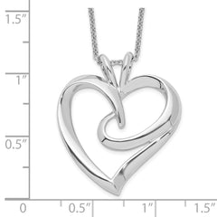 Sentimental Expressions Sterling Silver Rhodium-plated The Hugging Heart 18in Necklace QSX259