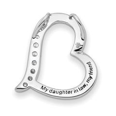 Sentimental Expressions Sterling Silver Rhodium-plated Antiqued CZ Daughter-In-Law 18in Necklace QSX286