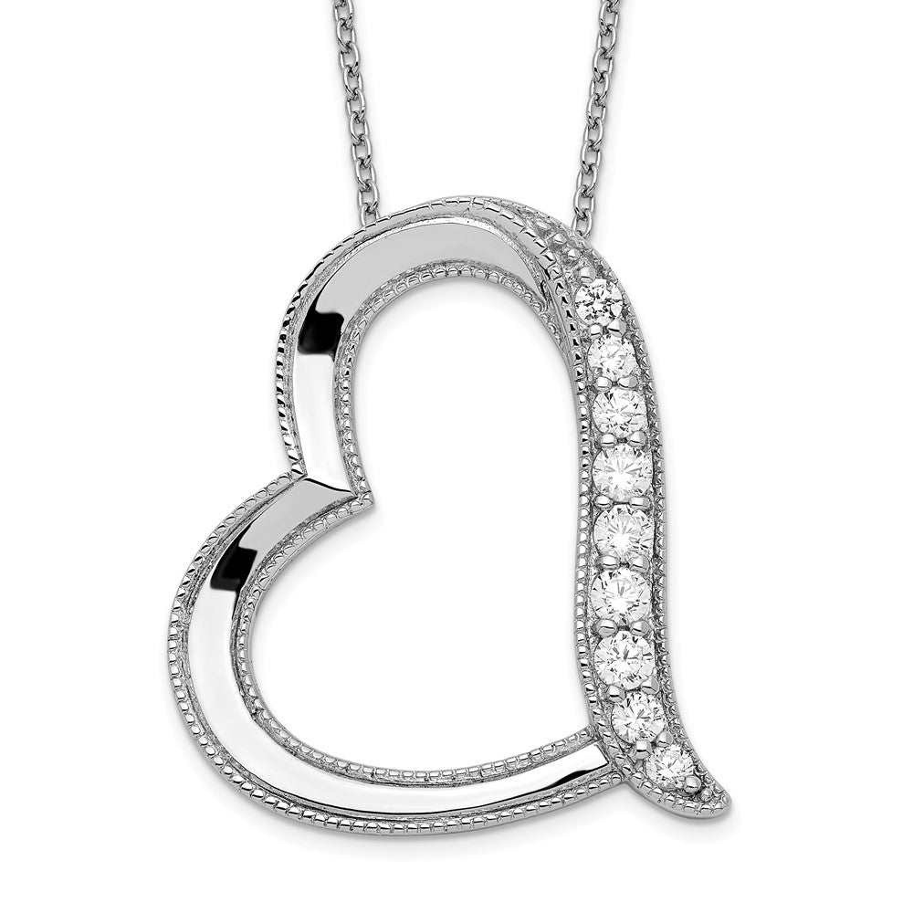 Sentimental Expressions Sterling Silver Rhodium-plated Antiqued CZ Daughter-In-Law 18in Necklace QSX286