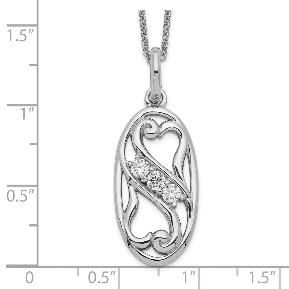 Sentimental Expressions Sterling Silver Rhodium-plated CZ Best Friends Forever 18in Necklace QSX287
