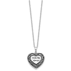 Sentimental Expressions Sterling Silver Rhodium-plated With Me Always Ash Holder 18 Inch Necklace QSX423