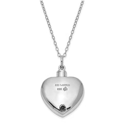 Sentimental Expressions Sterling Silver Rhodium-plated With Me Always Ash Holder 18 Inch Necklace QSX423
