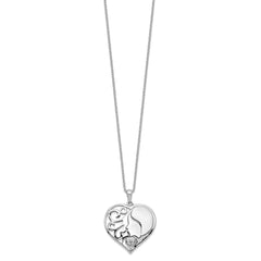 Sentimental Expressions Sterling Silver Rhodium-plated CZ My Daughter, My Heart's Treasure 18in Necklace QSX435