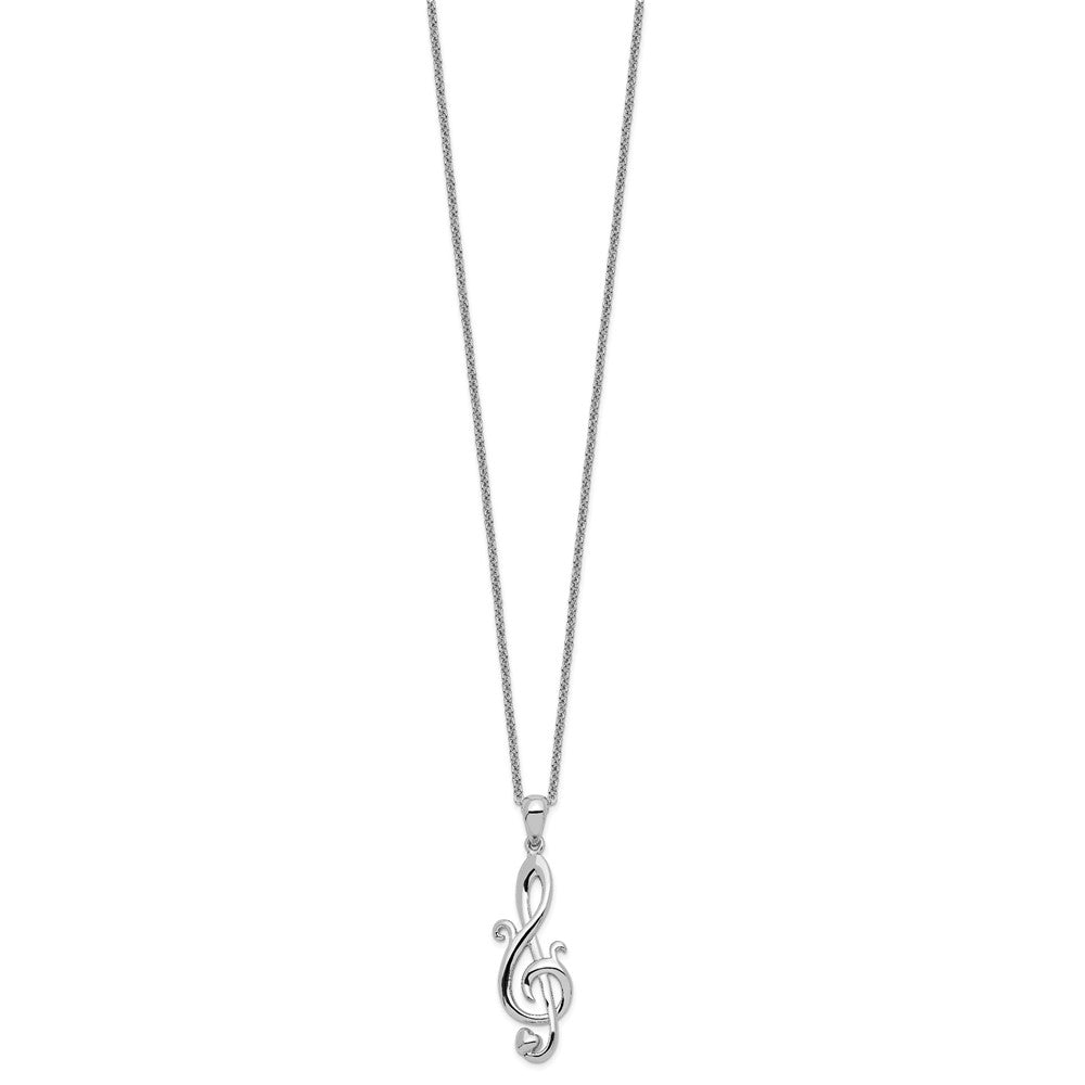 Sentimental Expressions Sterling Silver Rhodium-plated Love Note 18in Necklace QSX456