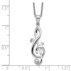 Sentimental Expressions Sterling Silver Rhodium-plated Love Note 18in Necklace QSX456
