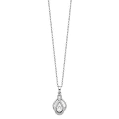 Sentimental Expressions Sterling Silver Rhodium-plated CZ Tear Of Strength Ash Holder 18 Inch Necklace QSX533