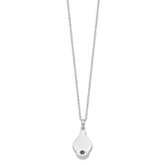 Sentimental Expressions Sterling Silver Rhodium-plated CZ Tear Of Strength Ash Holder 18 Inch Necklace QSX533