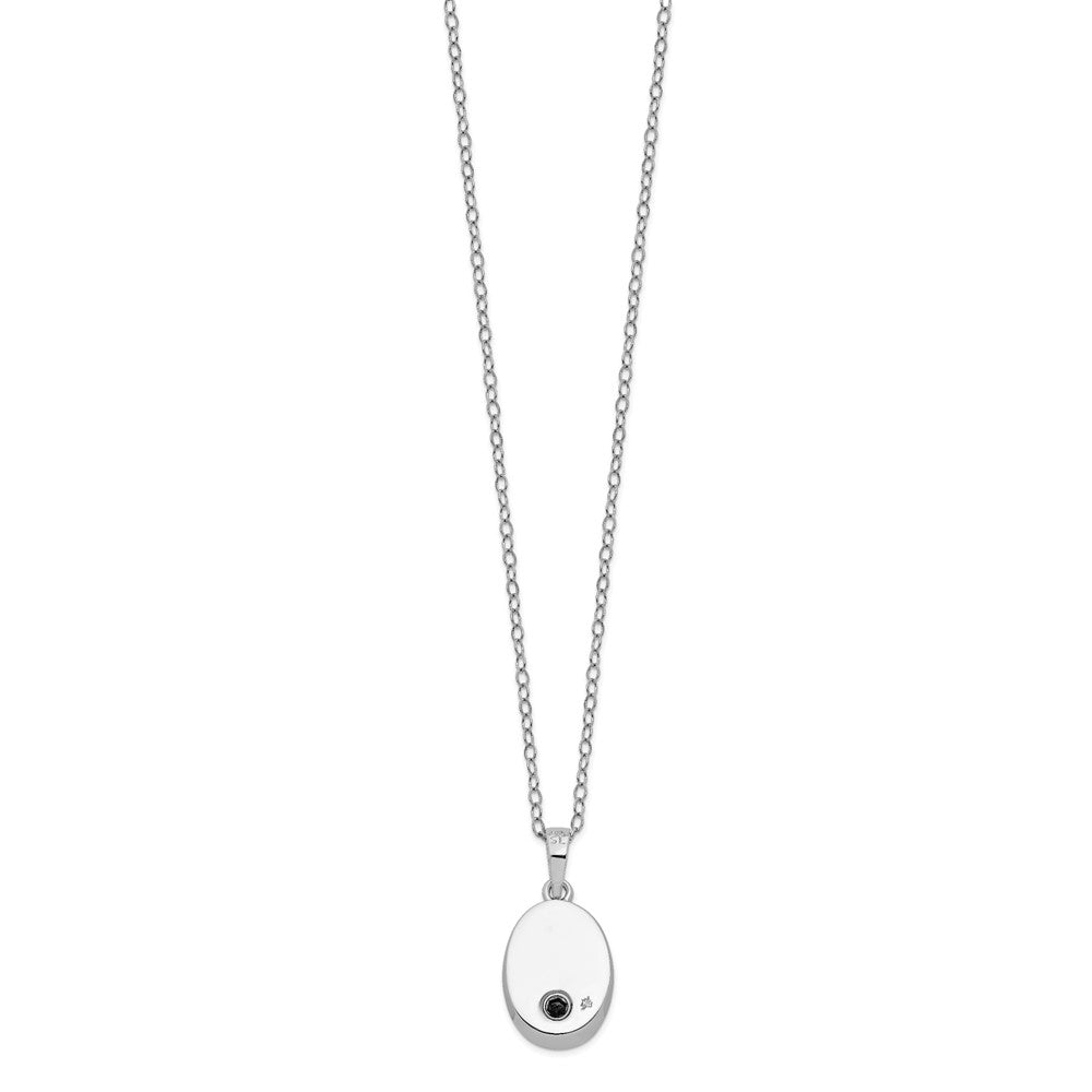 Sentimental Expressions Sterling Silver Rhodium-plated CZ Antiqued Flower Ash Holder 18 Inch Necklace QSX534