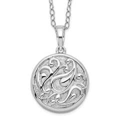 Sentimental Expressions Sterling Silver Rhodium-plated Tear in Circle Ash Holder 18 Inch Necklace QSX535