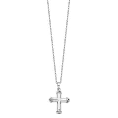 Sentimental Expressions Sterling Silver Rhodium-plated Antiqued Cross Ash Holder 18 Inch Necklace QSX541