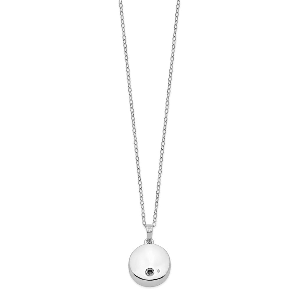 Sentimental Expressions Sterling Silver Rhodium-plated Enameled Paw Print Ash Holder 18 Inch Necklace QSX545